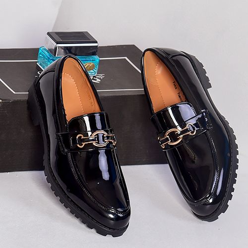MEN CLASSIC DOUBLE O CHAIN DESIGNERS SHOE BLACK