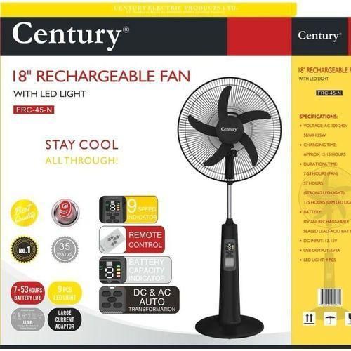 I8inches rechargeable fan with led light