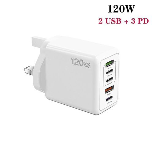 120W Super Fast Charger Adapter Type-C And USB - 5 In 1