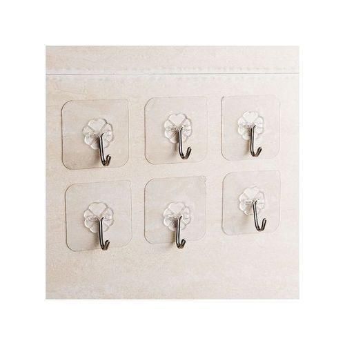 60 pcs Strong Heavy-Duty Transparent Adhesive Wall Hooks For Smooth Surfaces