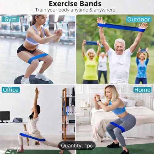 Adjustable Stackable Fitness Resistance Bands - Black Latex Workout Bands for Core, Hip Lift, Leg Strength & Stretching (Portable)