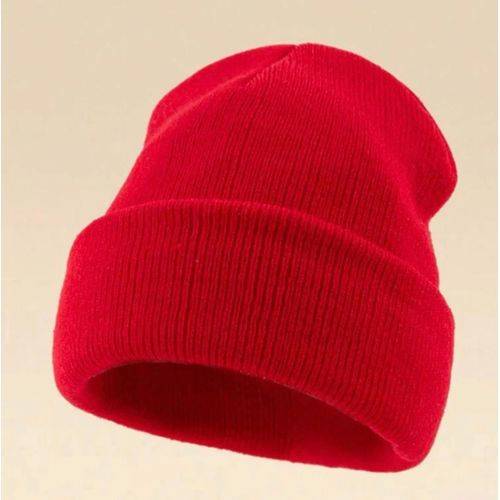 UNISEX HEAD WARMER BEANIE NEWBOY CAP- RED