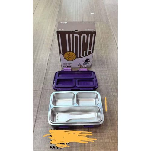 Insulated 3 partition lunch box with cutleries