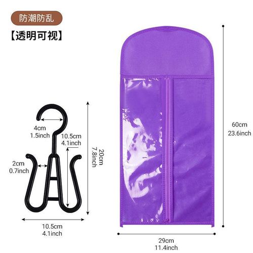 Extra Long Wig Storage Bags with Hanger, Wig Storage for Multiple Wigs, Wig Bag with Hook Storage, Breathable and Easy Carry Home Hair Salon Travel Use