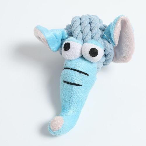 Plush Braided Dog Rope Elephant Blue