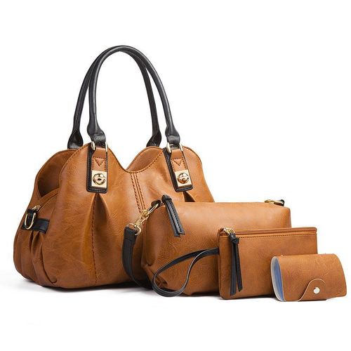 Stylish 4-in-1 Ladies Handbag Set with Pouch and Wallet