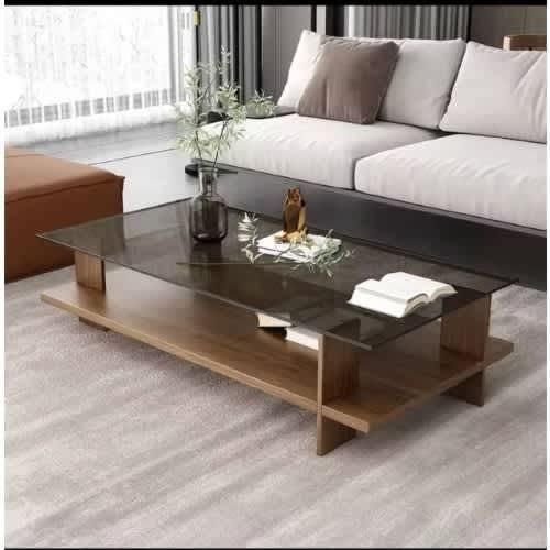Transparent Glass Nordic Table Corner - 100cm