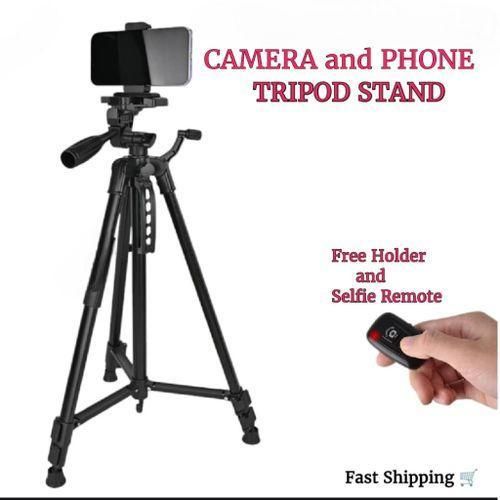 Camera and Phone Tripod Stand Kit With Holder and Free Remote control