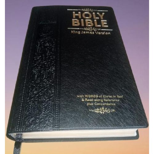 Holy Bible King James Version (KJV):Large Print with 53,000 Cross References,3-Year Bible Reading planner,Helps For Daily Application ,Concordance,Red Letter,Thumb Index & Ribbon Marker,Deluxe Black Leathersoft