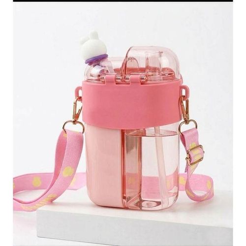 2 in 1 Kids Water Bottle Large Capacity Portable Cute 3d Cartoon Design for Outdoor Sports School Children's High-Temperature Resistant Double Cup - 750ML