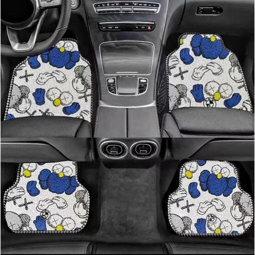 Universal 4-Piece Premium Car Floor Mat Set - Urban Streetwear Graffiti Design