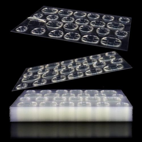 24pieces (12 Sheets) Adhesive Tabs Waterproof Breathable Glue Tabs Double-Sided Nail Jelly Sticker Super Sticky Nail Glue Stickers Transparent Flexible for Manicure