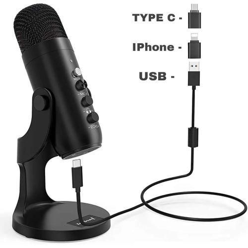 NEW Professional Condenser Microphone PC Studio USB Microphone For Computer Gaming Streaming Video Mic Podcasting Recording