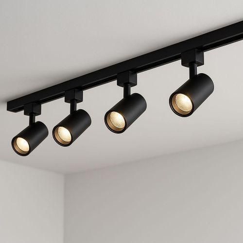 Track Light Adjustable Track Ceiling/wall Spotlight 4 in 1 whole set – Black