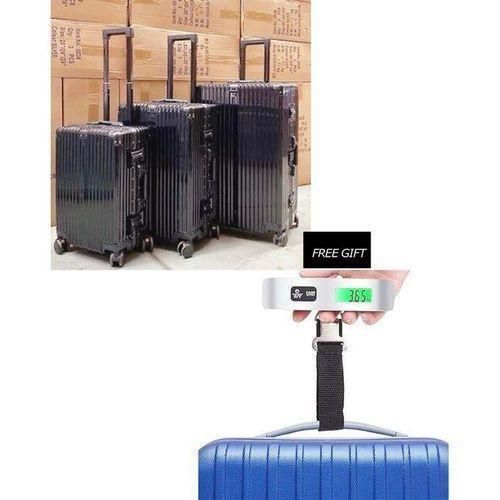 BLACK Hard Shell Luggage Box - 3 Sets And Free Luggage Scale