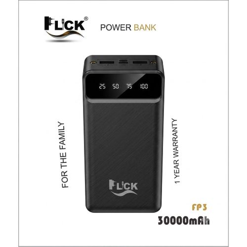 Super Fast Charging 30000mAh Power Bank with Dual USB Output and torch light