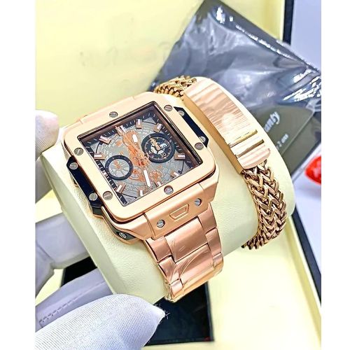 Unisex Men's Wrist Watch & Bangle With Free Rugged Bracelet For Big Men / Ladies