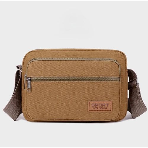 Multi-layered Canvas Zipper Crossbody Shoulder Messenger Business Bag