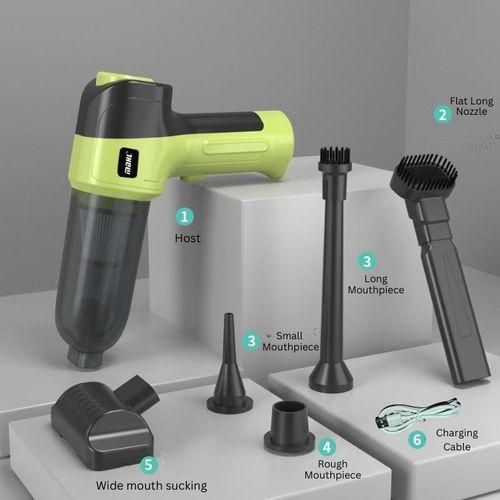 Portable Handheld Vacuum Cleaner Cordless Mini Vacuum Cleaner for Home Car Office Powerful Suction Dust Cleaner Rechargeable Lightweight Compact Design with Multiple Nozzle Attachments for Deep Cleaning