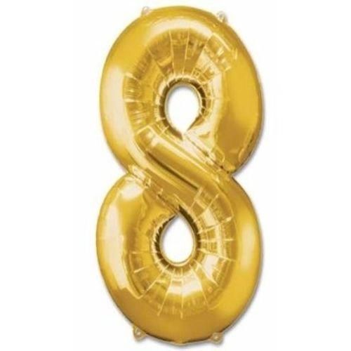 26 Inches Birthday Party Number-8-Foil-Ballon---Gold