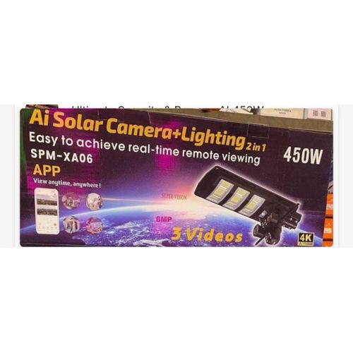 AI Solar Camera + Lighting 2 in 1 (Model: SPM-XA06, 450W)