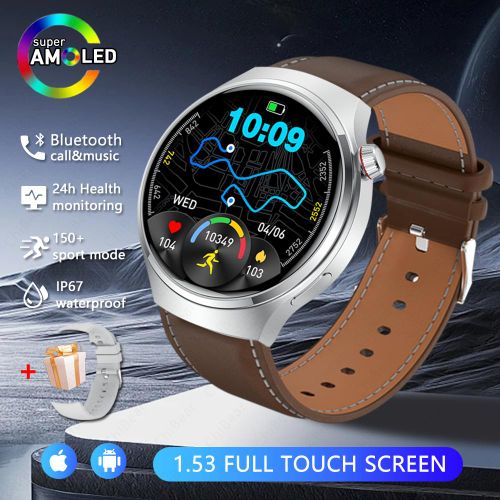 2026 New Pro Smart Watch Men's GPS Tracker AMOLED 360*360 HD Screen Heart Rate 100+Sports Mode Bluetooth Call SmartWatch Women