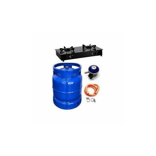 Gas 6kg Gas cylinder with Glass table top,clips and host(B)