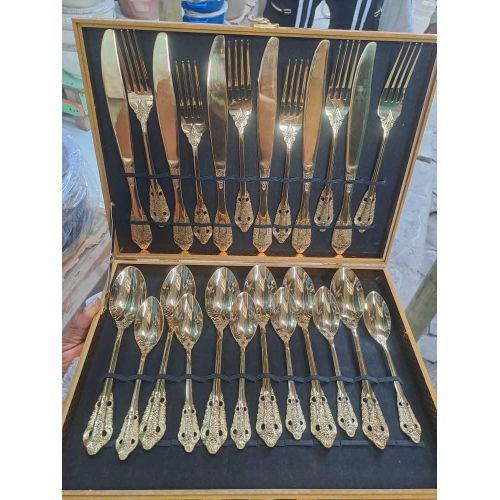 Golden Cutlery set With Gift Box