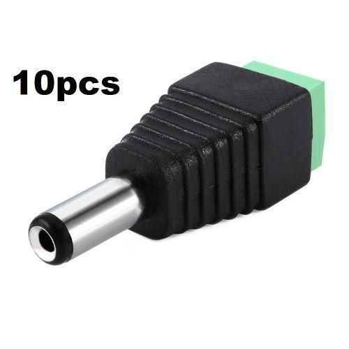 CCTV Camera Male Power Plugs - 10 Pieces