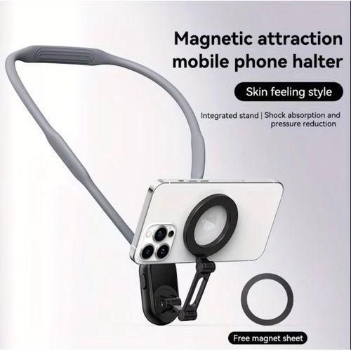 Magnetic Neck Phone Holder Featuring a Chest Strap - Made of Flexible Silicone, Anti-Shake with 360° Rotation, Quick Switch Between Horizontal And Vertical, Mobile Live Streaming Stand.