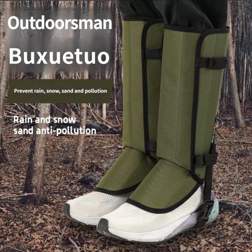 Outdoor Leg Gaiters Green Lightweight Adjustable Lower Leg Protection for Hiking, Fishing, Trekking & Field Work