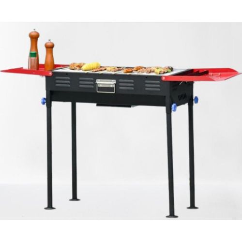 Luxury Charcoal Barbecue Grill with Side Extendable Shelves for Outdoor Gardens, Picnics & Camping