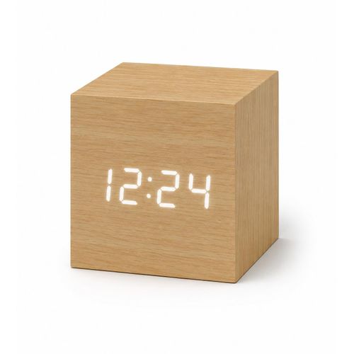 Smart Wooden LED Desk Clock with Snooze Alarm, Calendar & Brightness Control