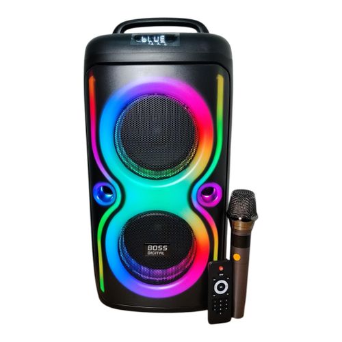 Back pack party box 8000W double 8 inches rechargeable Bluetooth speaker with 1 wireless mic and remote control