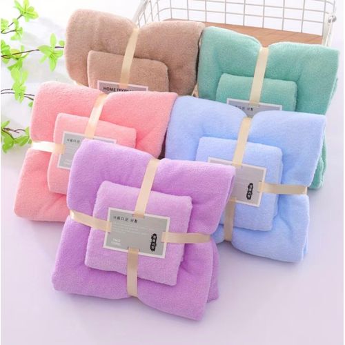 2pcs Set: 1 Bath Towel + 1 Towel, Bathroom Towel Set, Oversized Bath Towel, Hair Drying Towel, Super Soft and Highly Absorbent Hair Turban