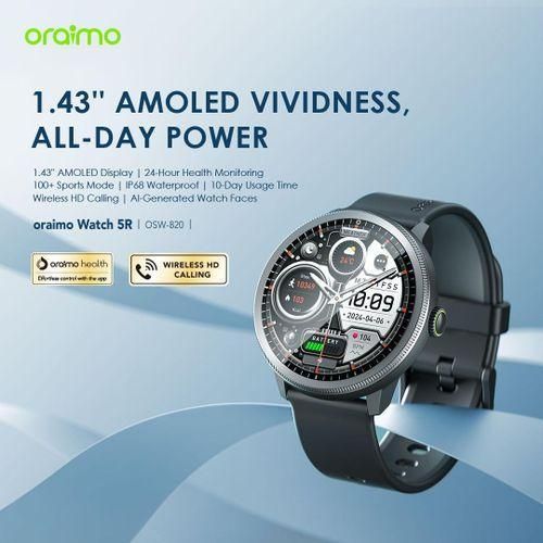 Watch 5R 1.43'' Amoled Screen Wireless HD Calls IP68 Smart-Watch OSW-820