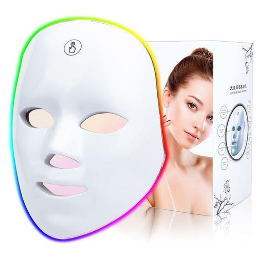 LED Face Màsk, 7 Color LED Face Màsk Light Theràpy, Cordless LED Facial Màsk Skìn Care Màsk