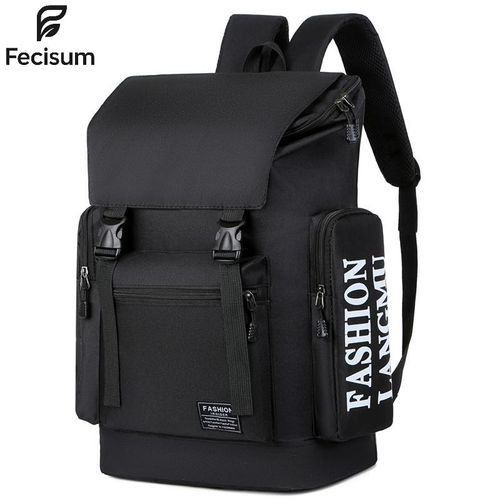 Fecisum Men's large capacity backpack outdoor travel bag, school bag, backpack - Black