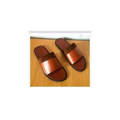 Men's Suede Style Pam Slippers - Brown