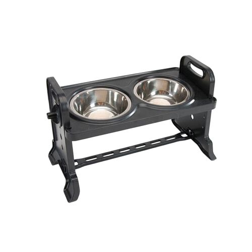 Food Feeders Pet Dog Double Bowls Durable Stainless Steel Food Water Elevated Dish for Cats Puppies Small Medium DogsBlackSmall NO5119