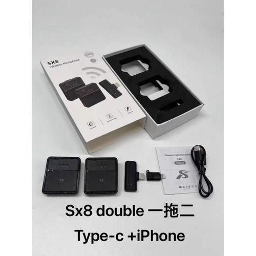 Dual SX8 Wireless Noise Cancellations Microphone (2 Lavaliere Microphones For Type C And IPhone.