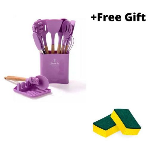 12Sets Of Silicone Kitchenware With Free Spoon Rest