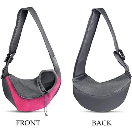 Shoulder Breathable Sling Mesh Travel Pet Bag Pink
