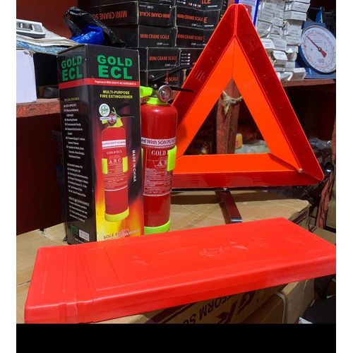 C caution sign and 1 kg fire car fire extinguisher dcp combo 2 in 1