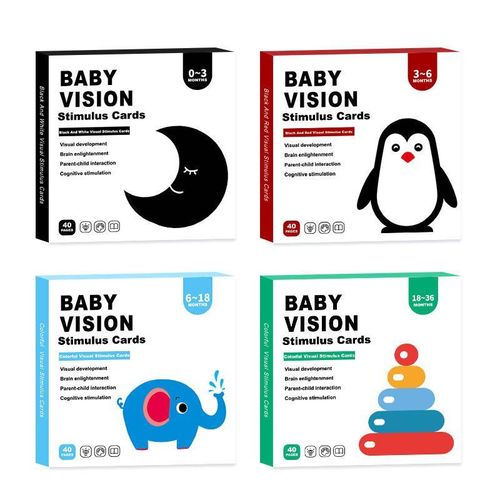4 In 1 Early Education Card Set 4-Piece Set Bady Vision Stimulus Cards (0-3 Yrs)