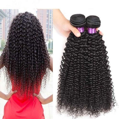 Mongolian Afro Kinky Curly Weave Hair Bundles Natural Black Colour