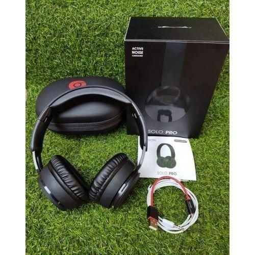 Beats Solo Pro Premium Wireless Bluetooth Over-Ear Headphones, Transparency Mode, Personalized Premium Headset Sports/Gaming Earbuds AIR True Stereo QuietComfort GAMING SPORT Ultra Affordable Headphone Earphone EàrBuds PODS - BLACK