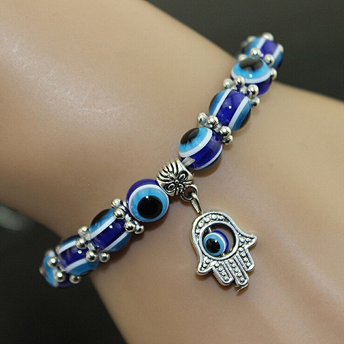 Fashion Charm Evil Eye Bead Protection Good Luck Bracelet Jewelry Hamsa ...