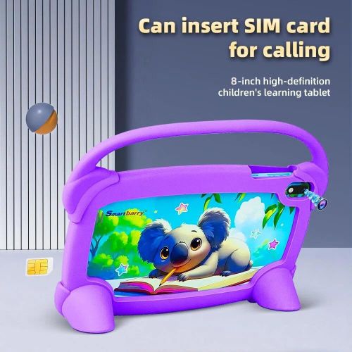 2026 new upgrade B749 8 inches Kids Educational Tablet, System Displayed RAM 8GB +ROM 128GB Support SIM & WiFi, Preloaded Learning Apps, Parental Control Shockproof & Long Battery Fast Shipping & Charging, Purple