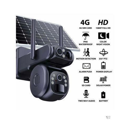 Solar 4G Dual Lens Ptz Solar Camera UBOX App +free sim